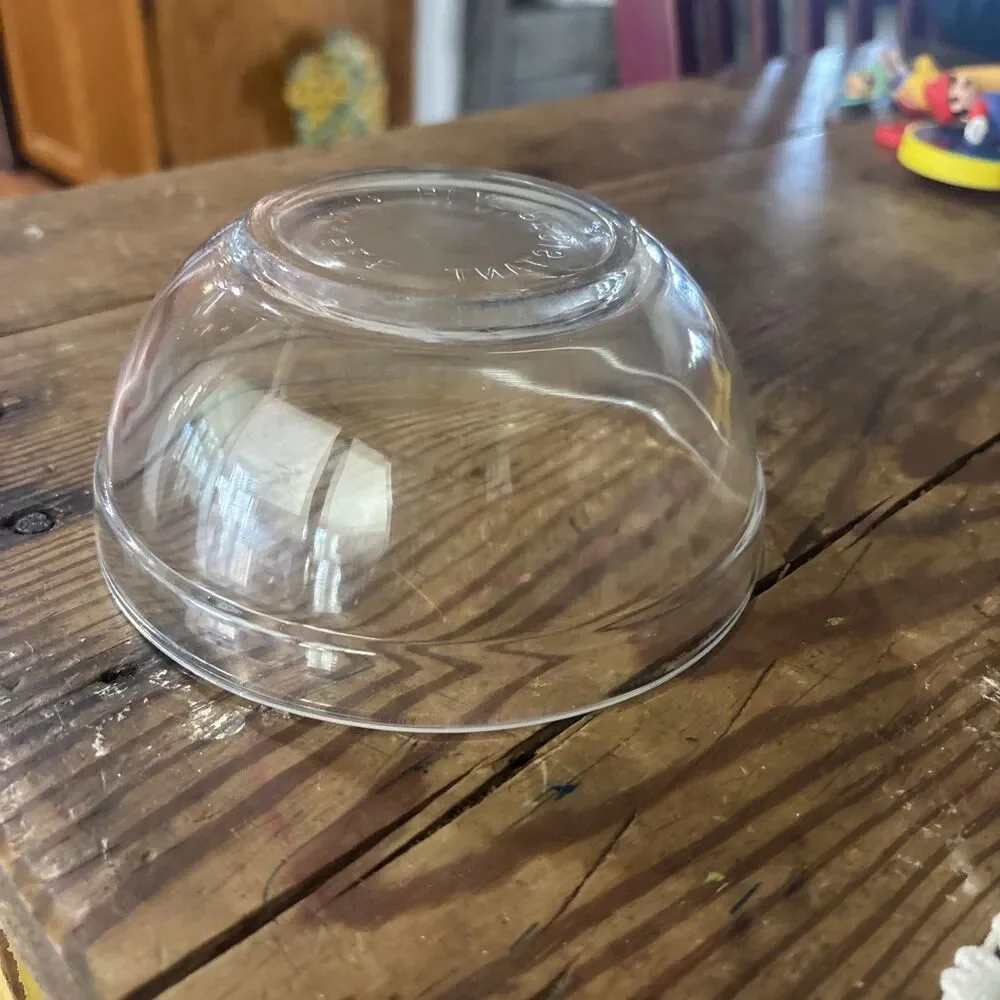 Vintage Clear Prep Mixing Bowl Durable Heat Resistant 5.5